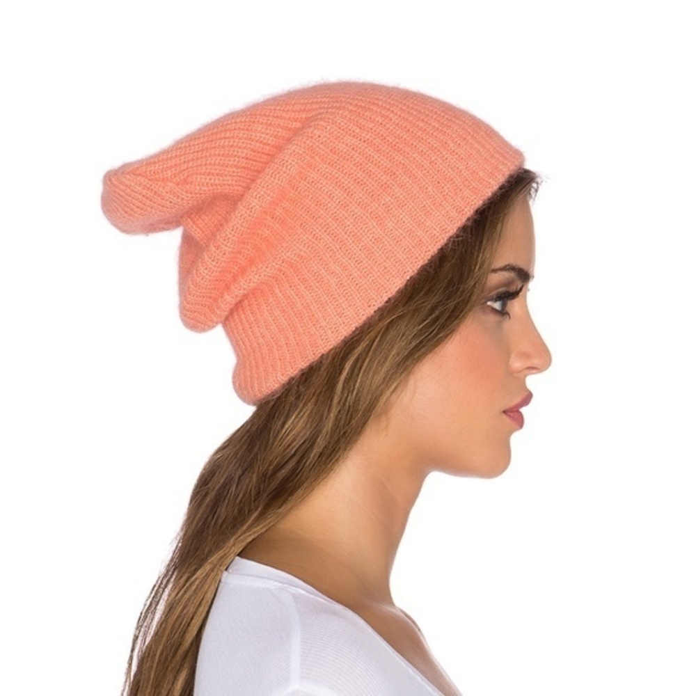 Free People Coral Angora Beanie